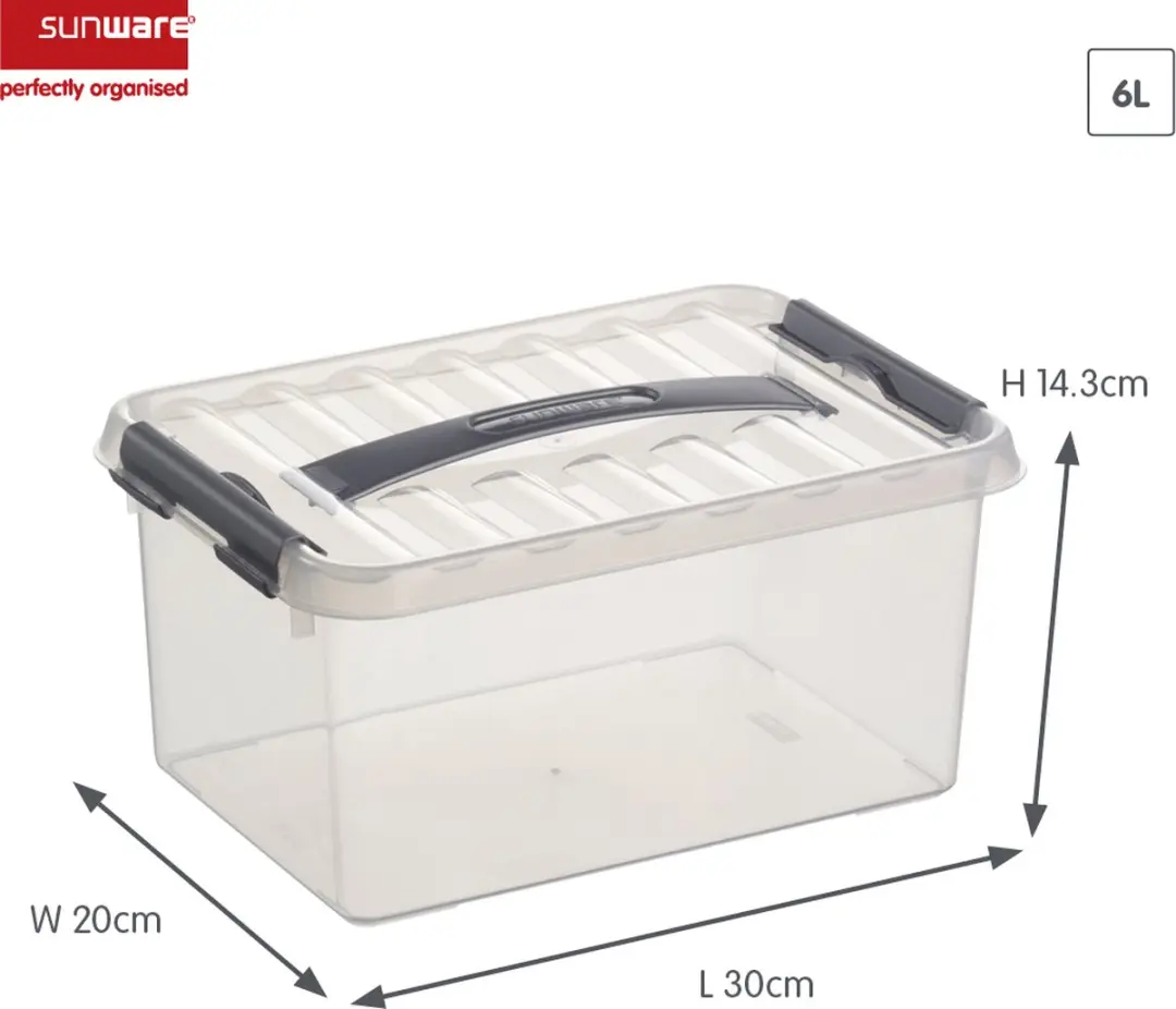 Sunware Q-line Opbergbox 6L - 30x20x14cm Grijs