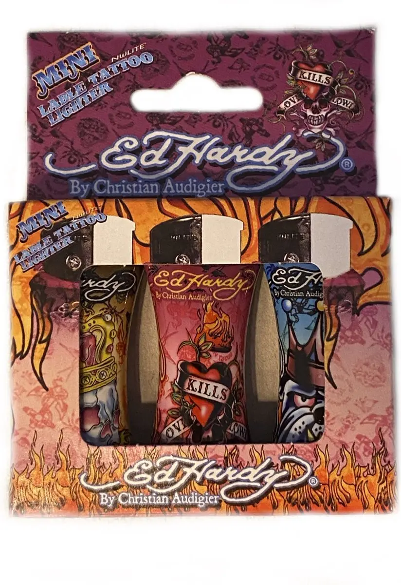 Ed Hardy Tattoo Aanstekers - 3 Stuks - Multikleur