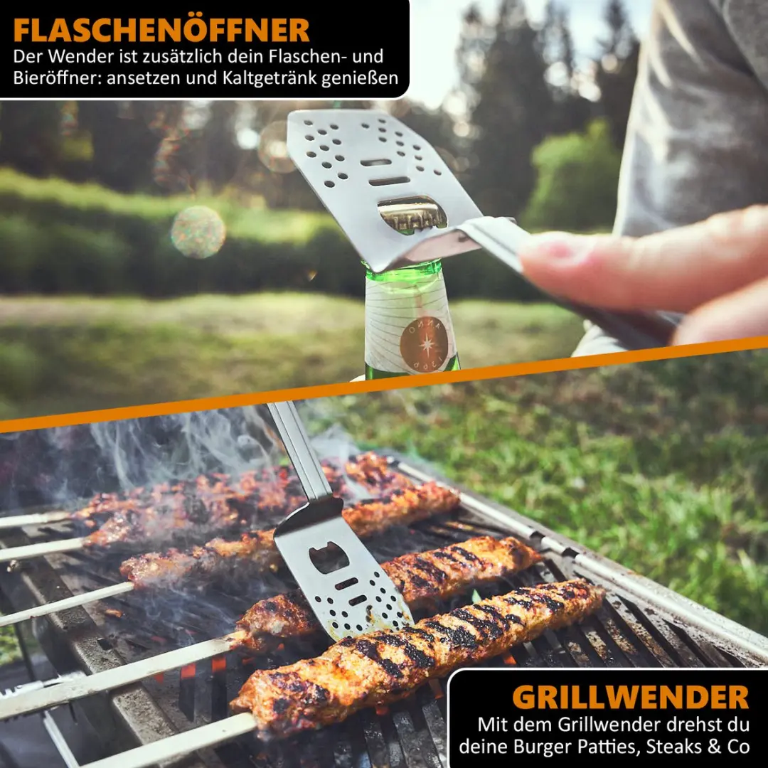 Burnhard Grillgereedschap Multitool 4-in-1 RVS - inklapbaar