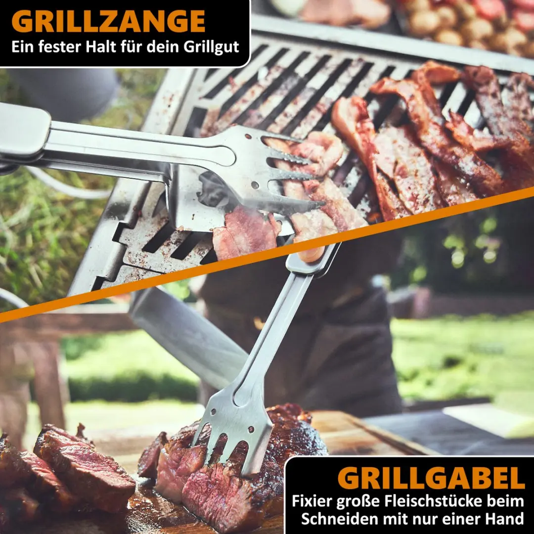 Burnhard Grillgereedschap Multitool 4-in-1 RVS - inklapbaar