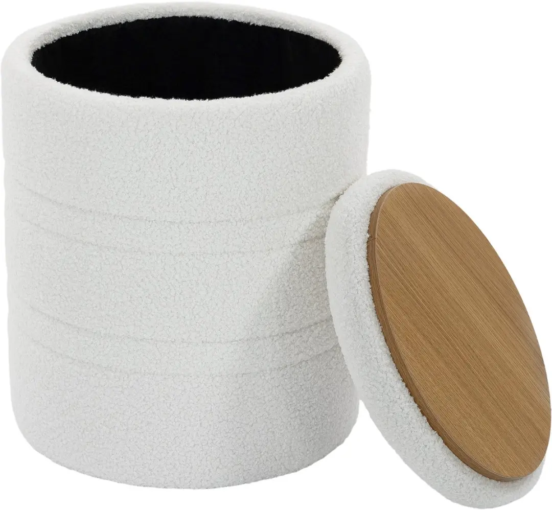 Homcom Storage Ottoman Sherpa Ø36,5cm