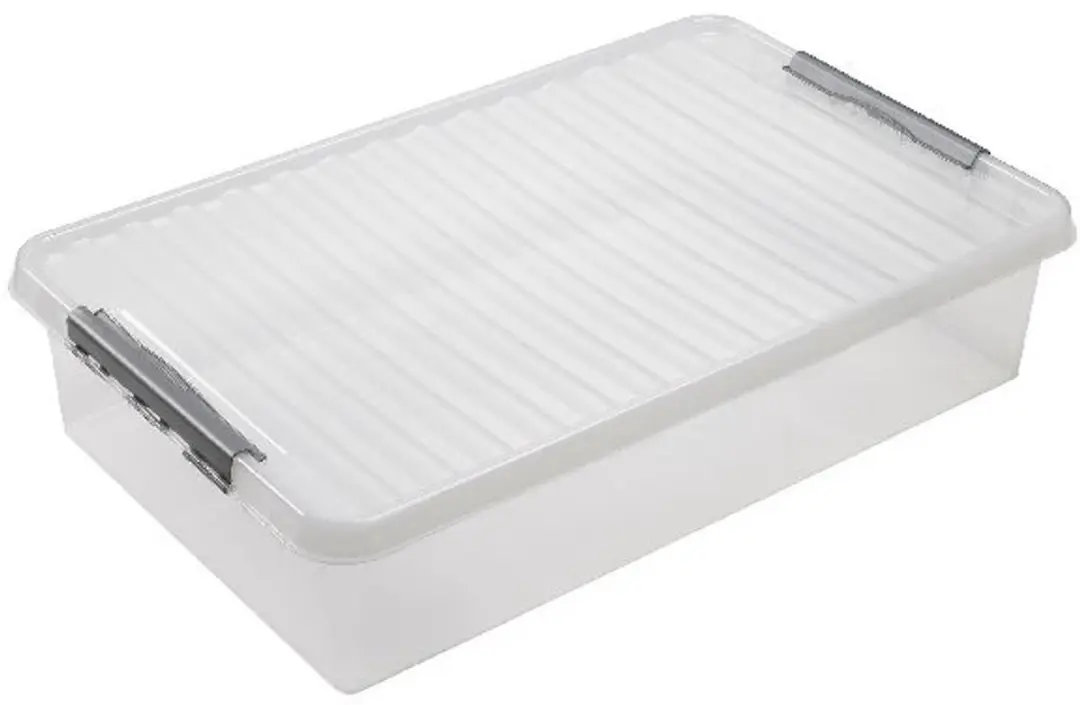 Sunware Q-line Opbergbox 60L - 80x50x18cm - Grijs/Transparant Metaal
