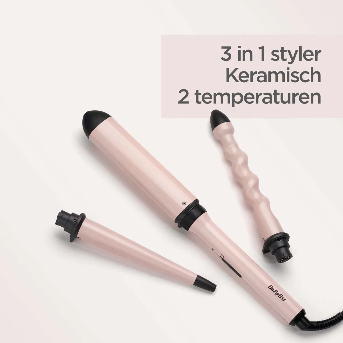BaByliss Curl and Wave Trio MS750E Multistyler - krultang - 3 accessoires