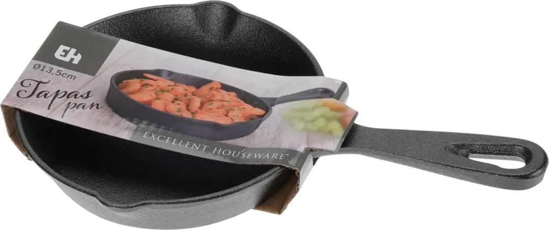 Excellent Houseware Tapaspan Gietijzer 14cm - Zwart