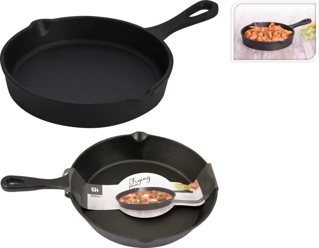 Excellent Houseware Tapaspan Gietijzer 14cm - Zwart