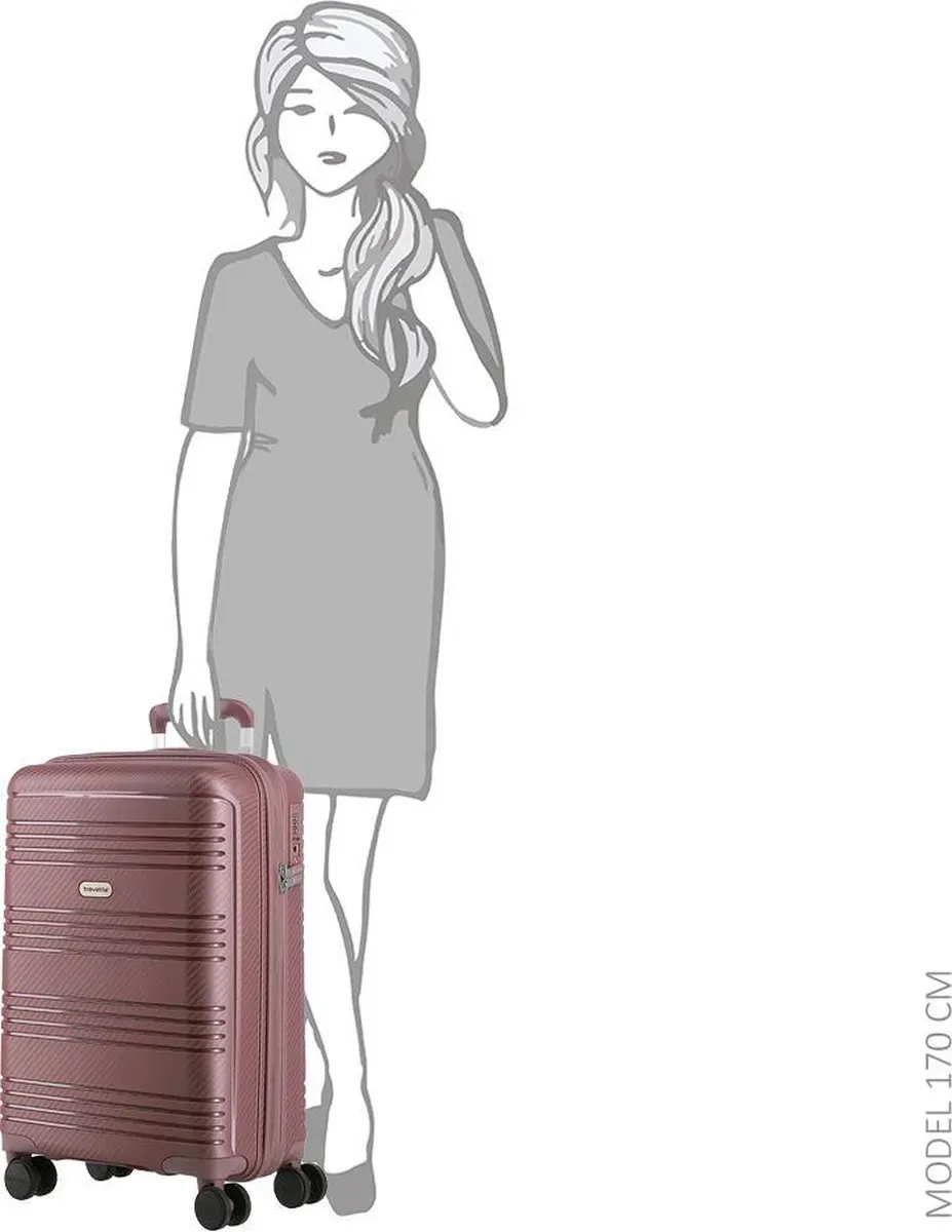 Travelite Zenit 4 Trolley S 36L - 4 Wielen - Donkerroze