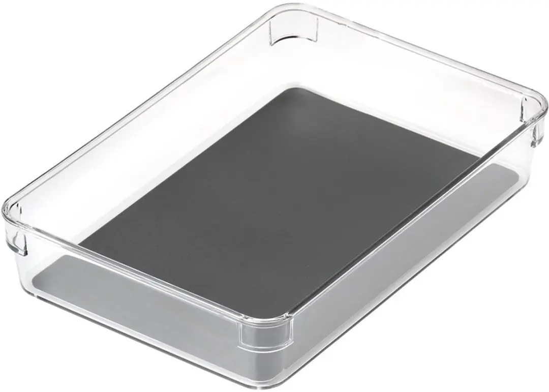 Orion Grey Serie Bewaardoos 24x16x4,5cm - Grijs/Transparant