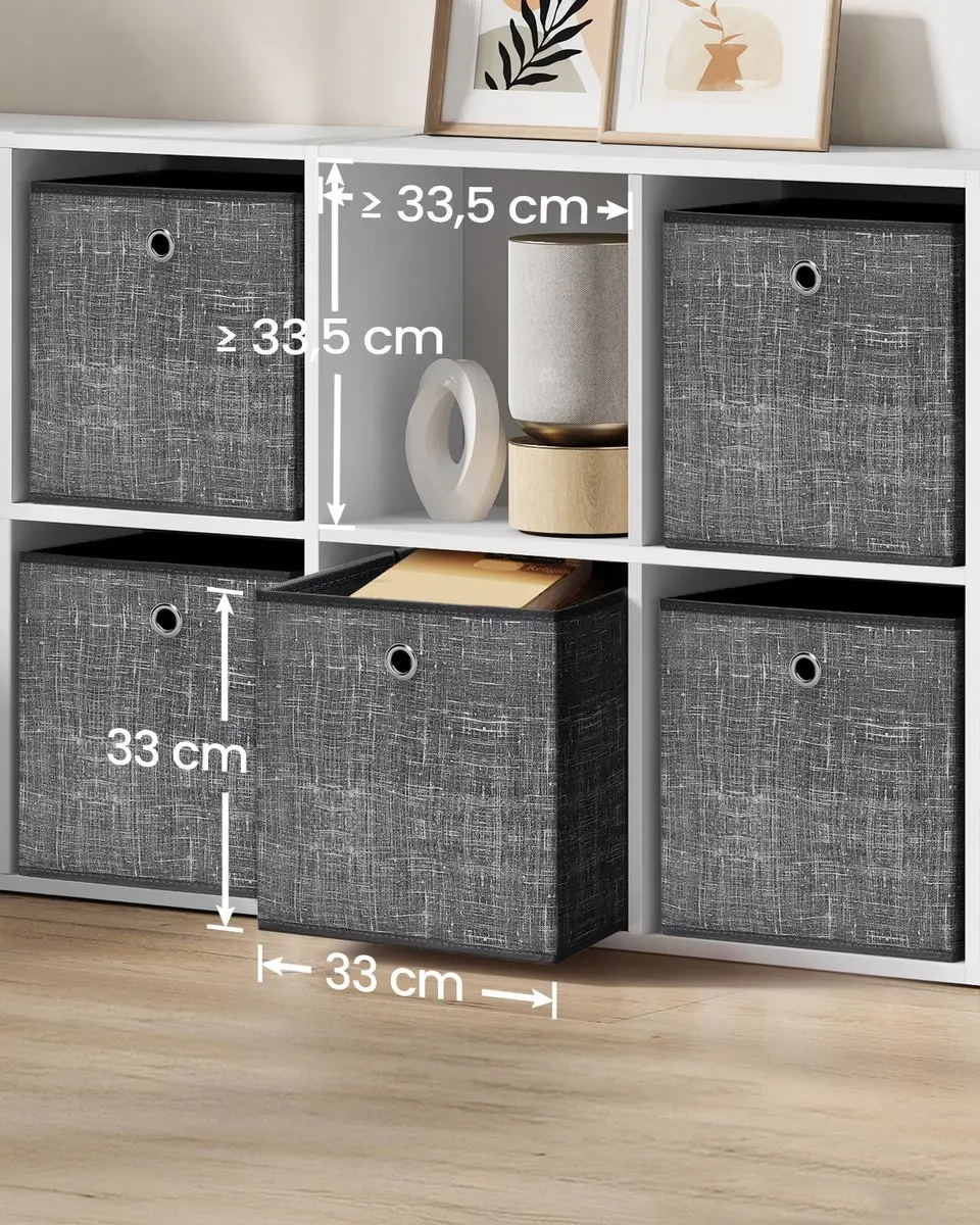 Songmics Opbergbox RFB033B01V1 - 36L - 6 Stuks - Zwart