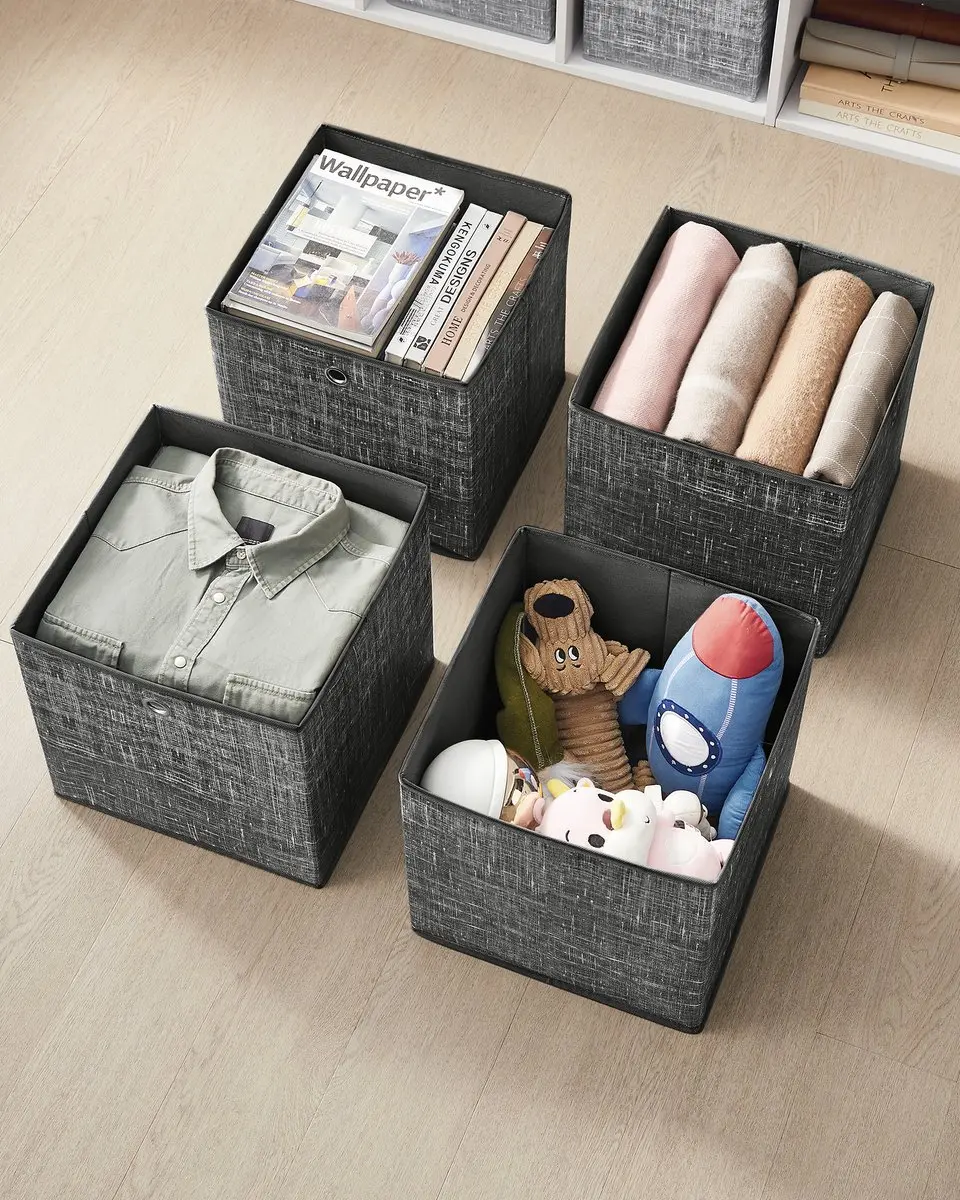 Songmics Opbergbox RFB033B01V1 - 36L - 6 Stuks - Zwart