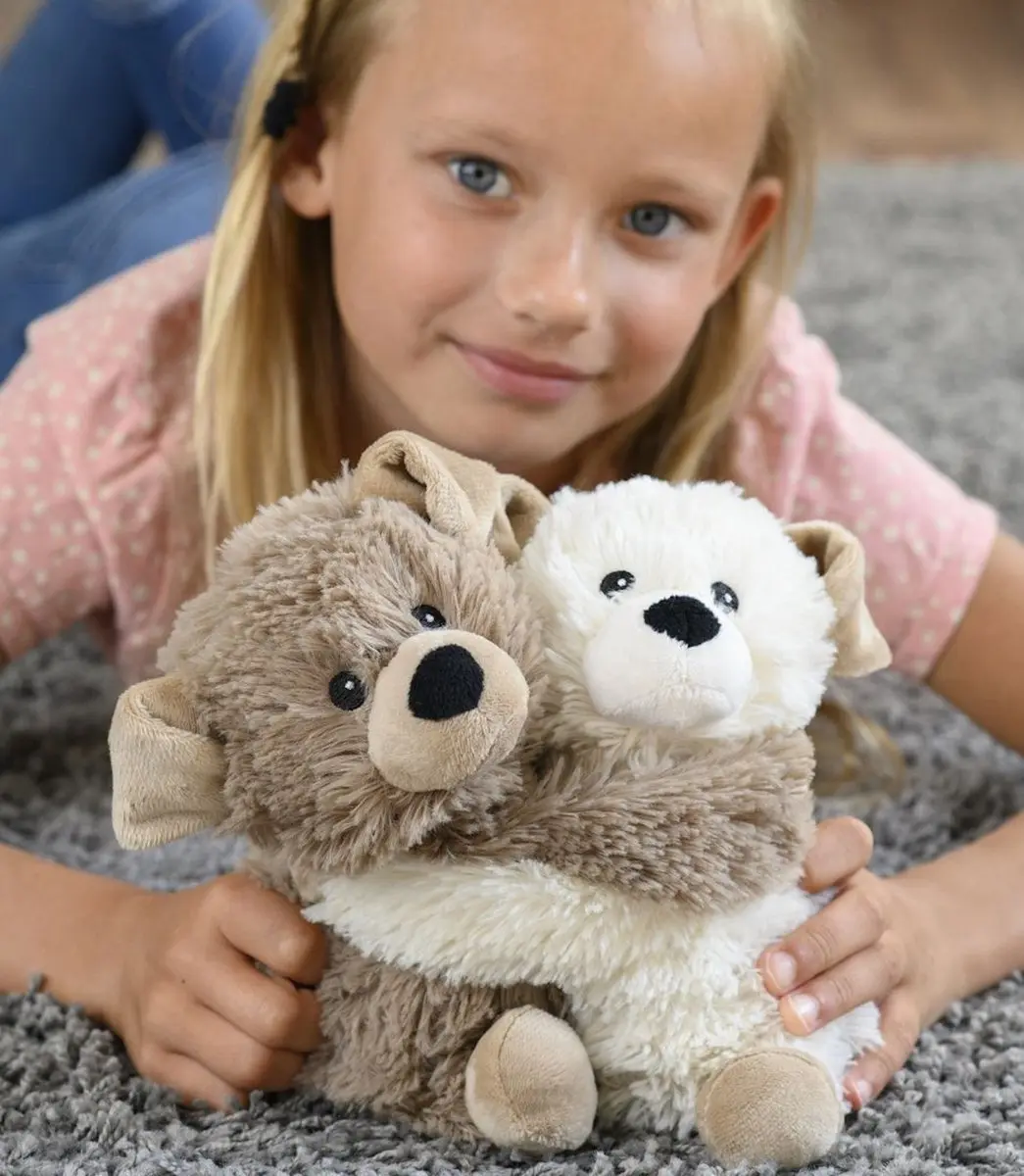 Warmies Knuffelende Hond Warmteknuffel 20x18cm - Bruin/Beige
