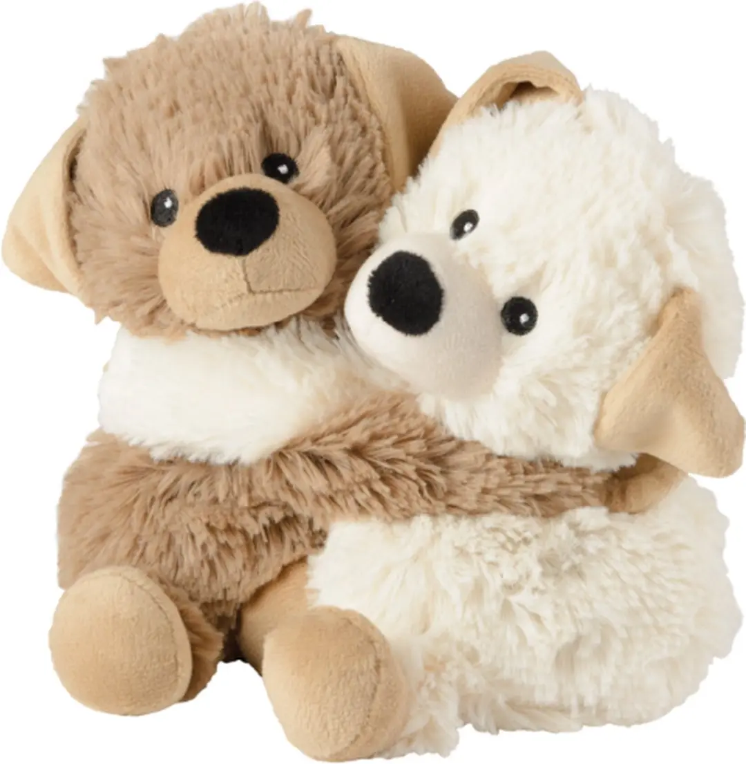 Warmies Knuffelende Hond Warmteknuffel 20x18cm - Bruin/Beige