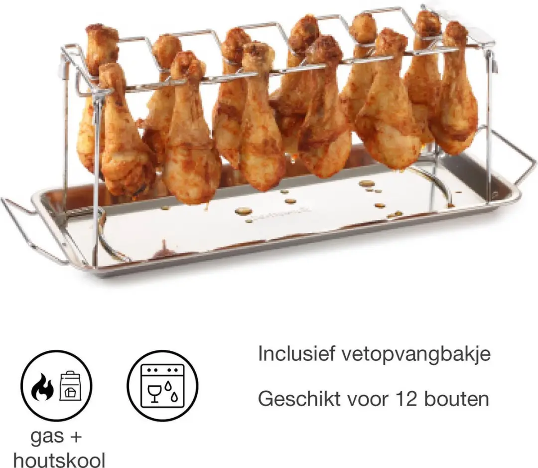 Barbecook Kippenvleugelhouder RVS - Chroom