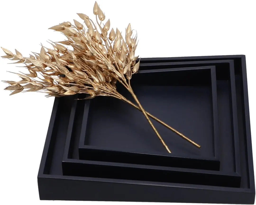 Senza Asymmetrische Houten Dienbladen - 3 Stuks Blauw