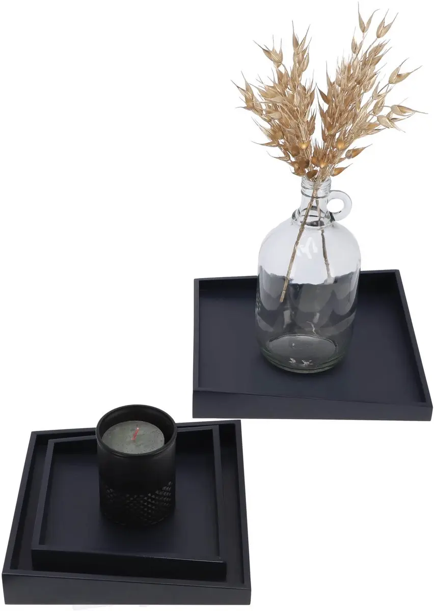 Senza Asymmetrische Houten Dienbladen - 3 Stuks Blauw