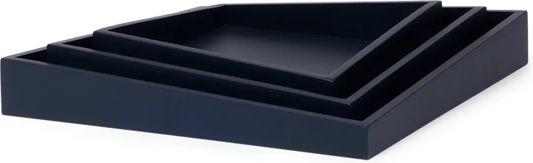 Senza Asymmetrische Houten Dienbladen - 3 Stuks Blauw