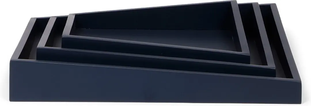 Senza Asymmetrische Houten Dienbladen - 3 Stuks Blauw