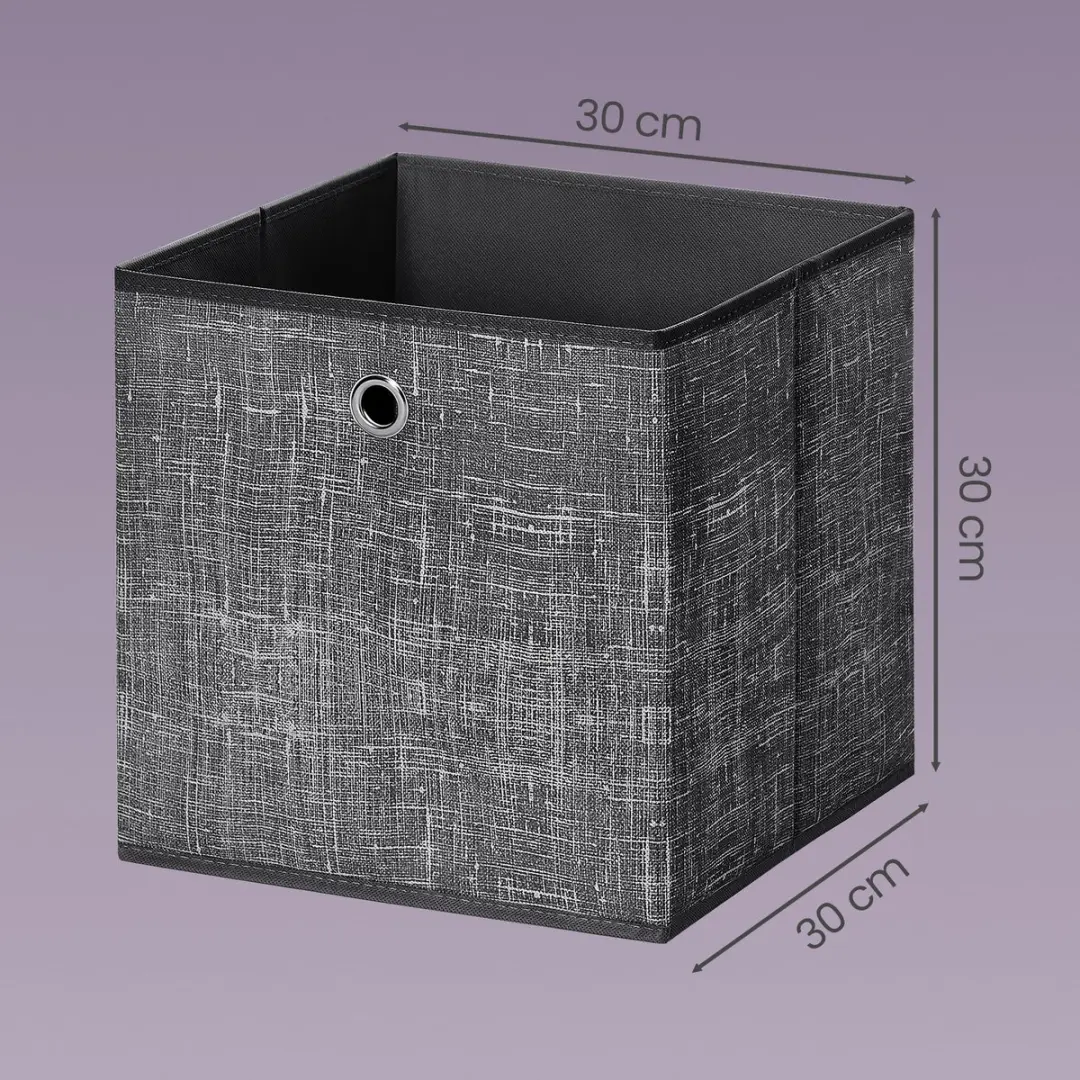 Songmics Opvouwbare Opbergbox RFB006B01V1 - 6 Stuks - 27L - Zwart - afbeelding 6 van 6