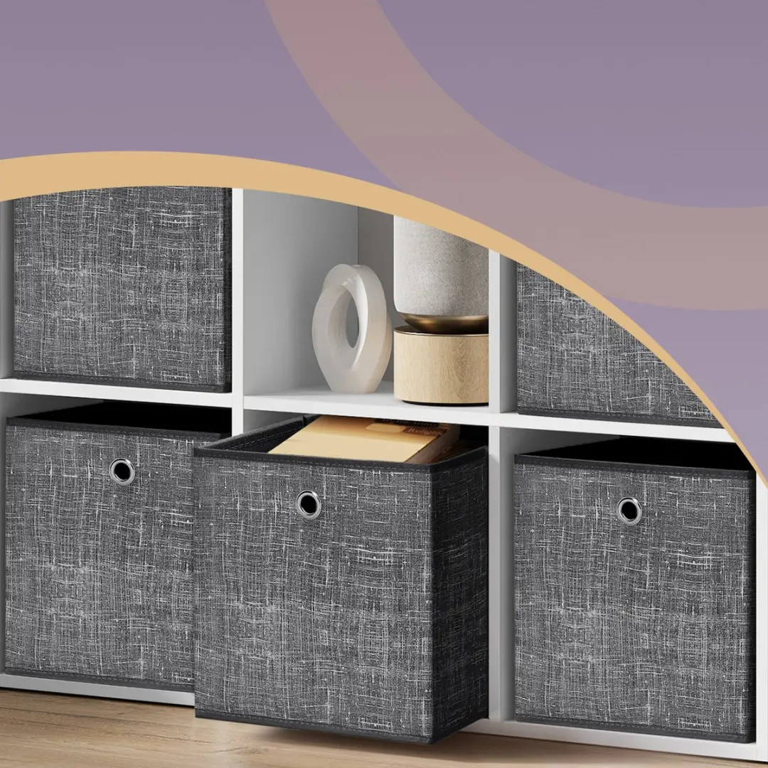Songmics Opvouwbare Opbergbox RFB006B01V1 - 6 Stuks - 27L - Zwart