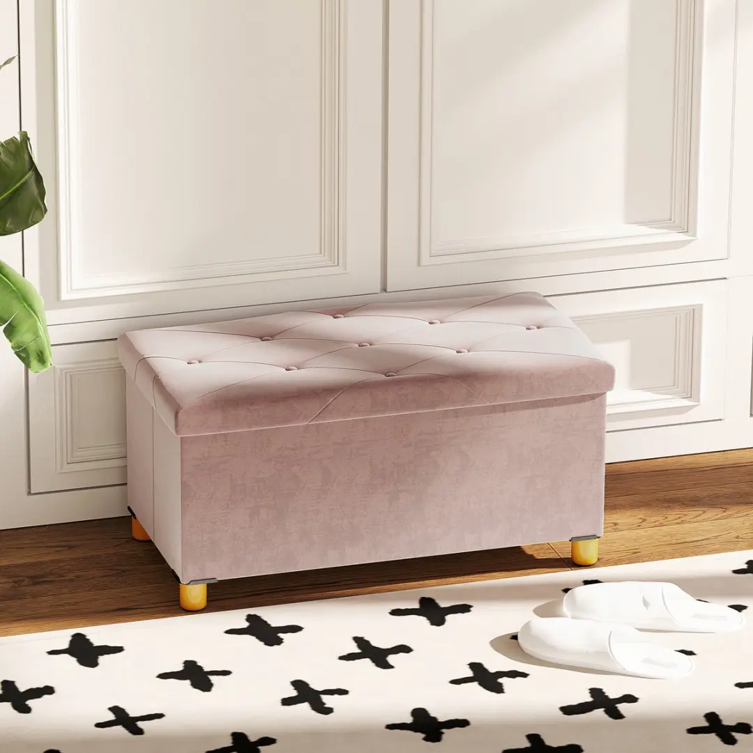 Homcom Opbergpoef Roze - 109L
