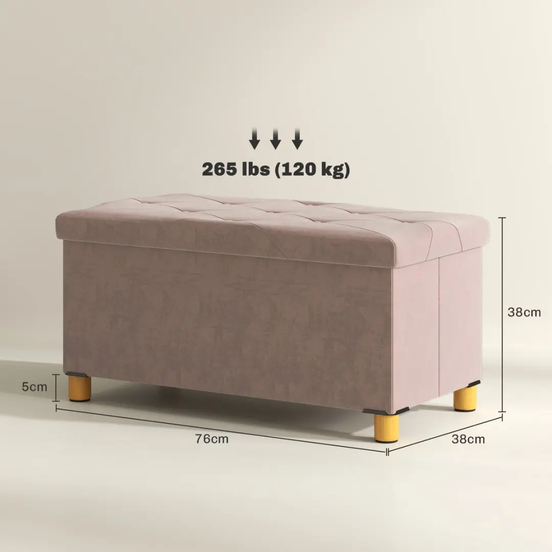 Homcom Opbergpoef Roze - 109L