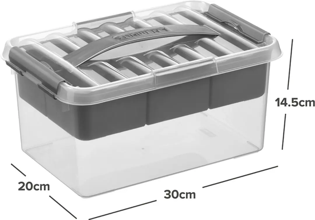 Sunware Q-line Opbergbox 6L - 30x20x14.5cm - Grijs - afbeelding 2 van 6
