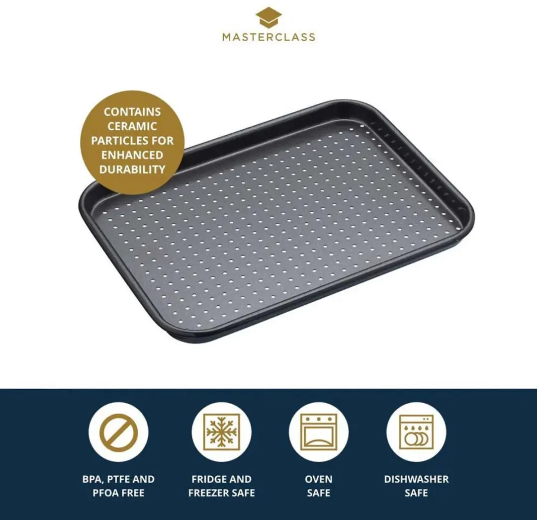 Masterclass Crusty Bake Bakplaat 24x18cm - Antiaanbaklaag - Zwart - afbeelding 6 van 6
