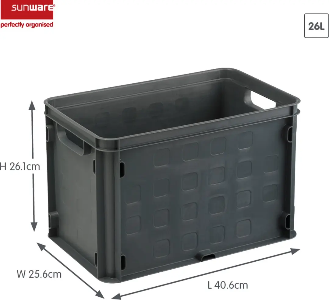 Sunware Square Gesloten Krat 26L - 40,6x25,6x26,1cm Antraciet