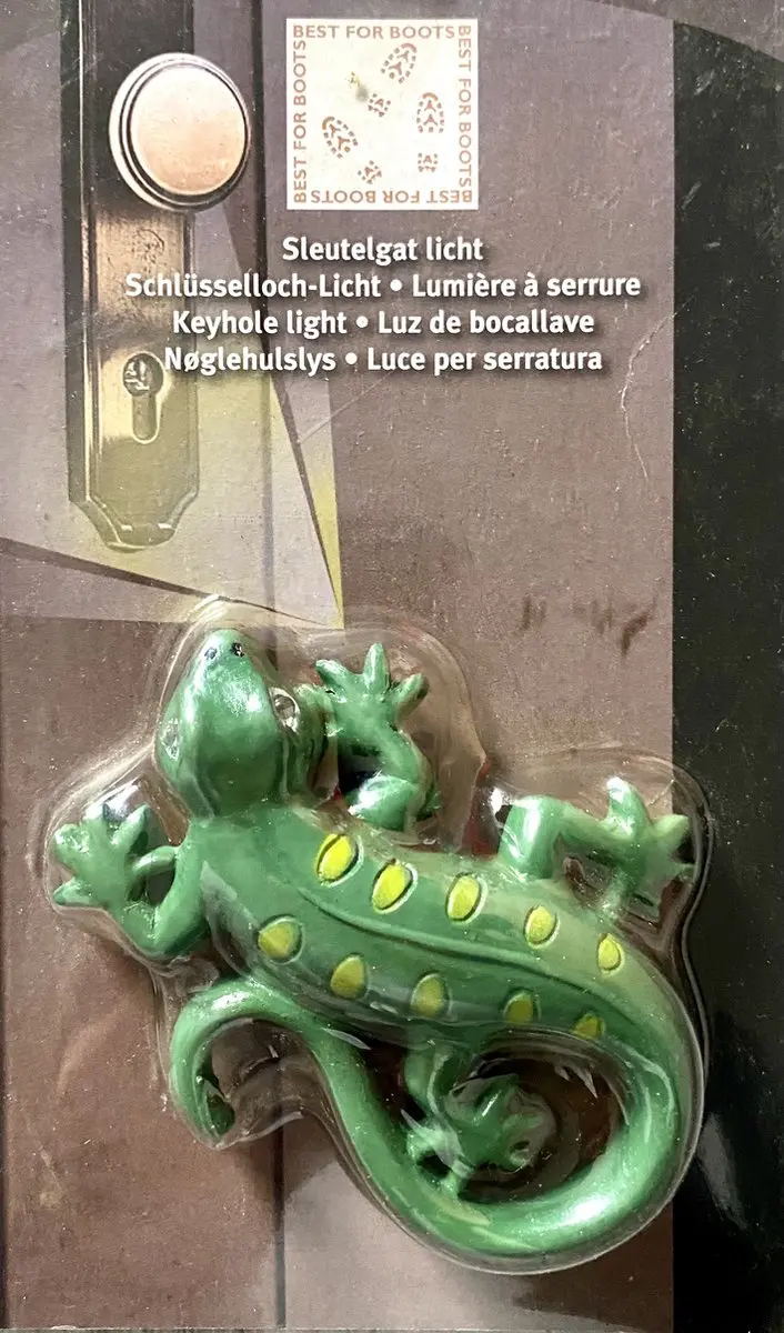 Esschert Design Sleutelgatlicht Salamander - 9cm - Groen