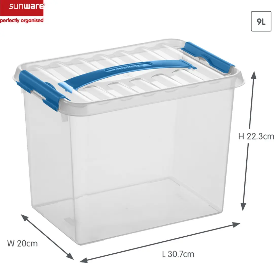 Sunware Q-line Opbergbox 9L - Transparant Blauw