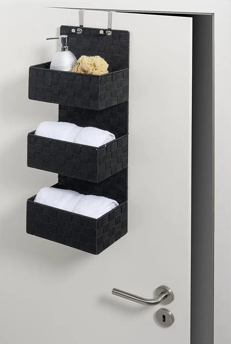 Wenko Adria Opslag Organisator 28x28x13cm - 3 Vakken - Zwart