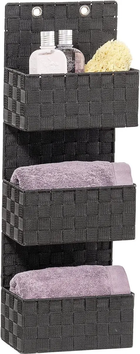 Wenko Adria Opslag Organisator 28x28x13cm - 3 Vakken - Zwart