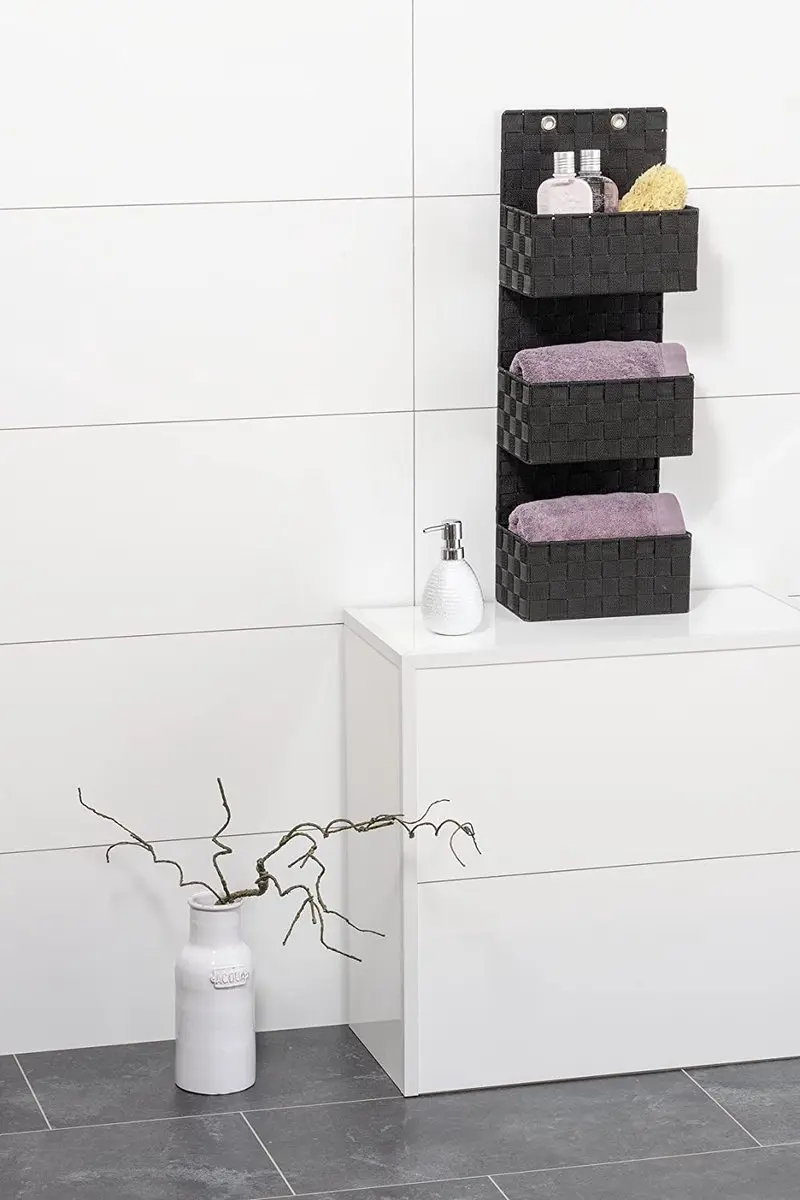 Wenko Adria Opslag Organisator 28x28x13cm - 3 Vakken - Zwart