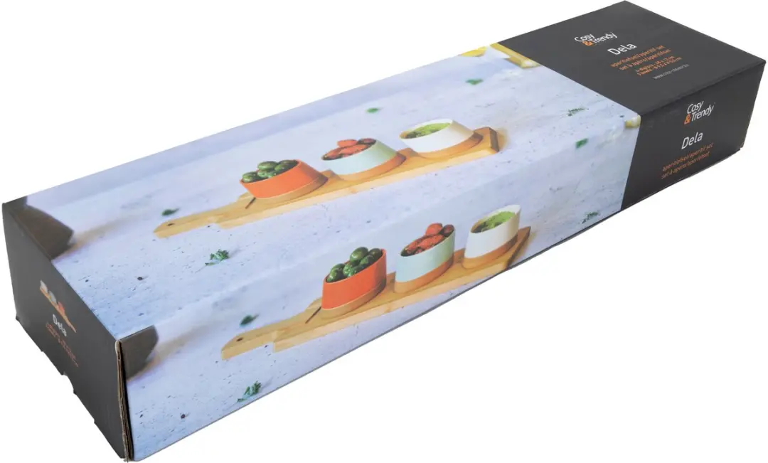 Cosy&Trendy Serveerplank Bamboe 48x12cm - 4-delig - Multi