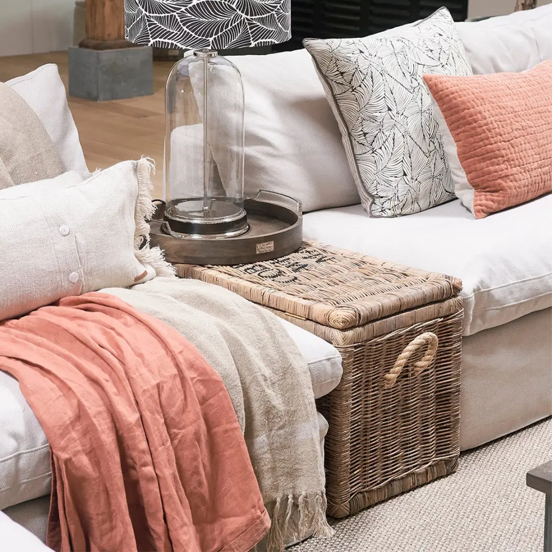 Riviera Maison Opbergkist Rustic Rattan Cobblers Wharf 90x40cm - Bruin