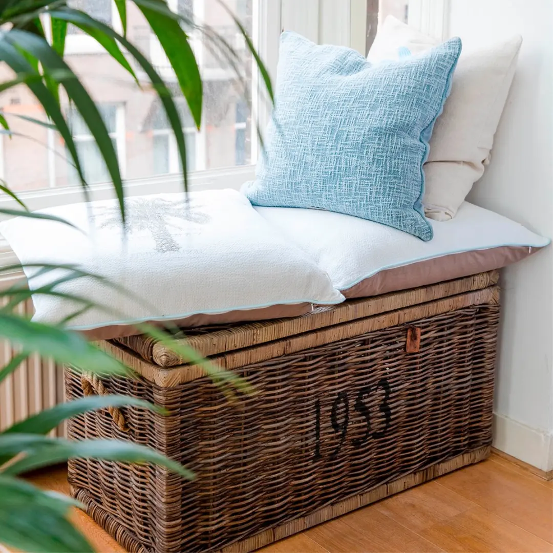 Riviera Maison Opbergkist Rustic Rattan Cobblers Wharf 90x40cm - Bruin