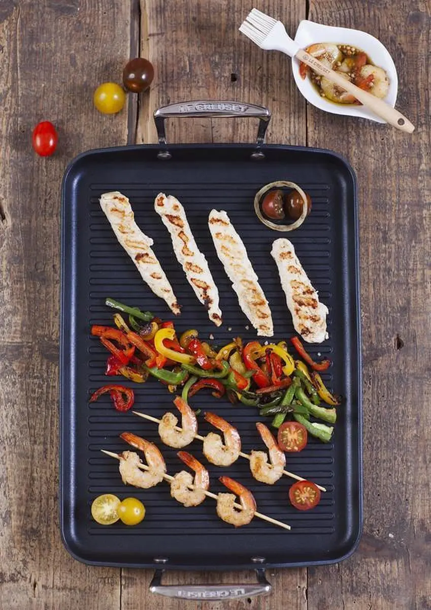 Le Creuset Les Forgées Grillplaat 35x25cm - Zilver