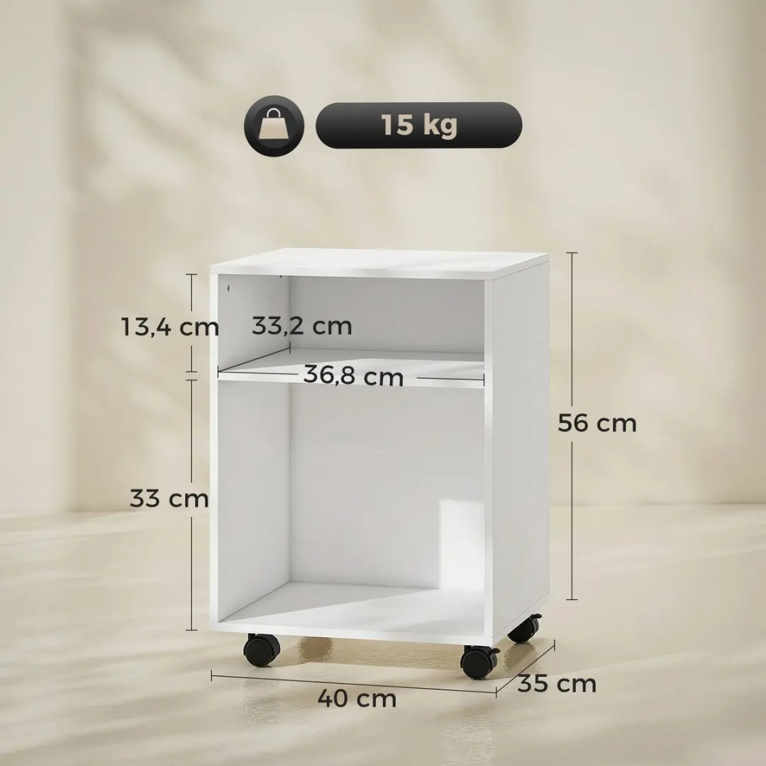 Homcom Printerkast 40x35x56cm - Wit