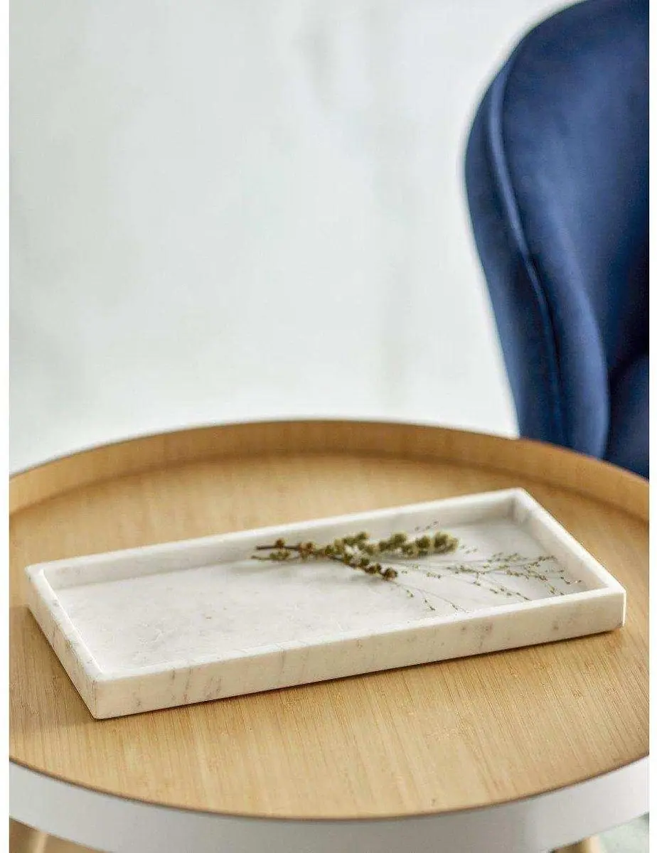 Bloomingville Marmeren Dienblad Majsa - 38x18cm - Wit