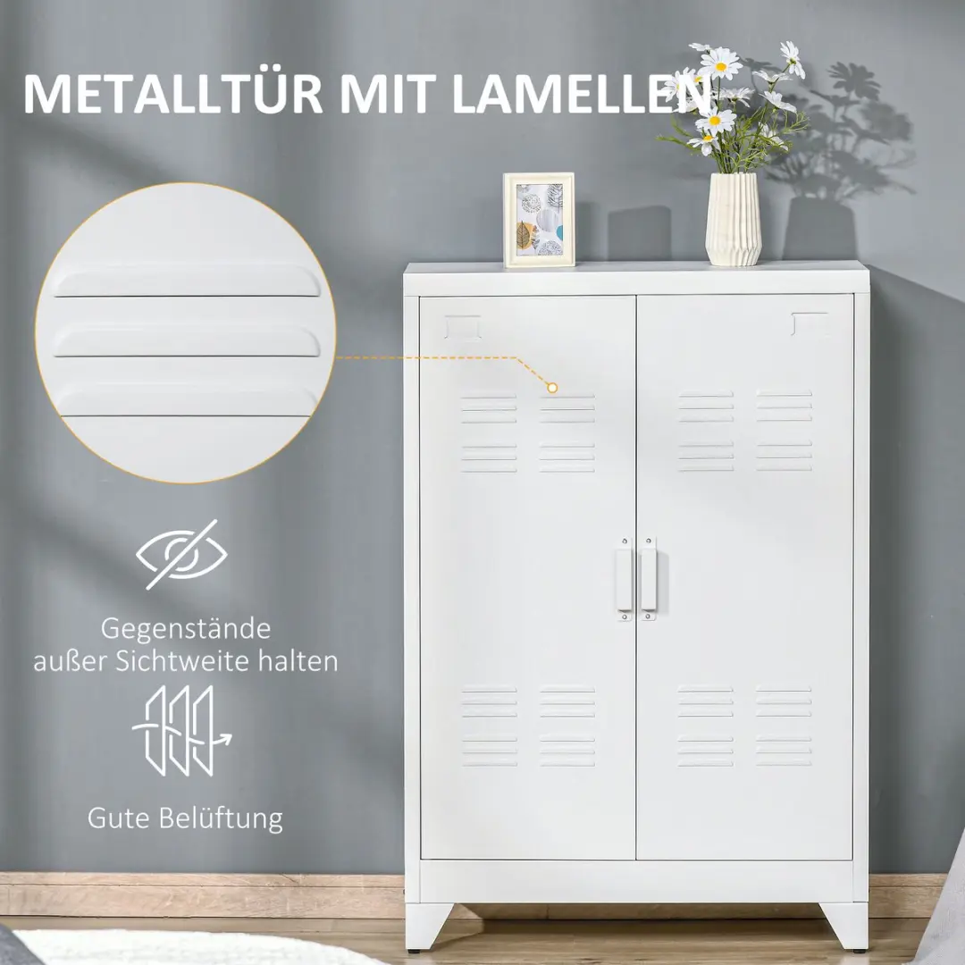 Homcom Archiefkast Metaal 75x33x110cm Wit