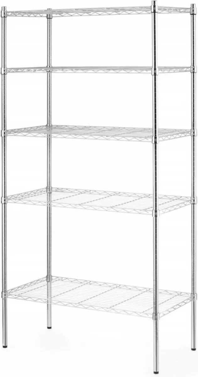 HENDI Opbergrek 5 Verstelbare Schappen 910x455x1830mm - RVS - afbeelding 6 van 6