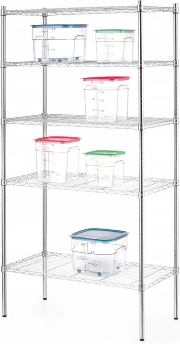 HENDI Opbergrek 5 Verstelbare Schappen 910x455x1830mm - RVS
