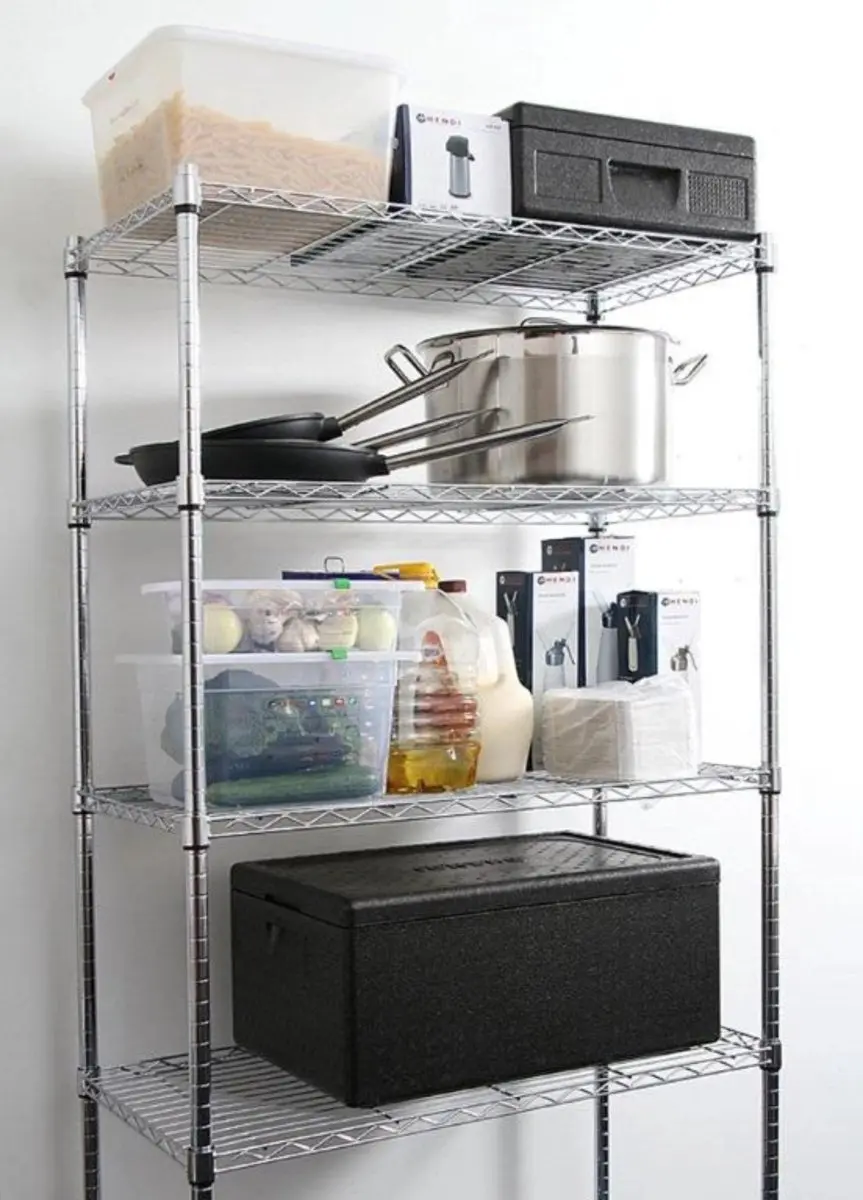 HENDI Opbergrek 5 Verstelbare Schappen 910x455x1830mm - RVS