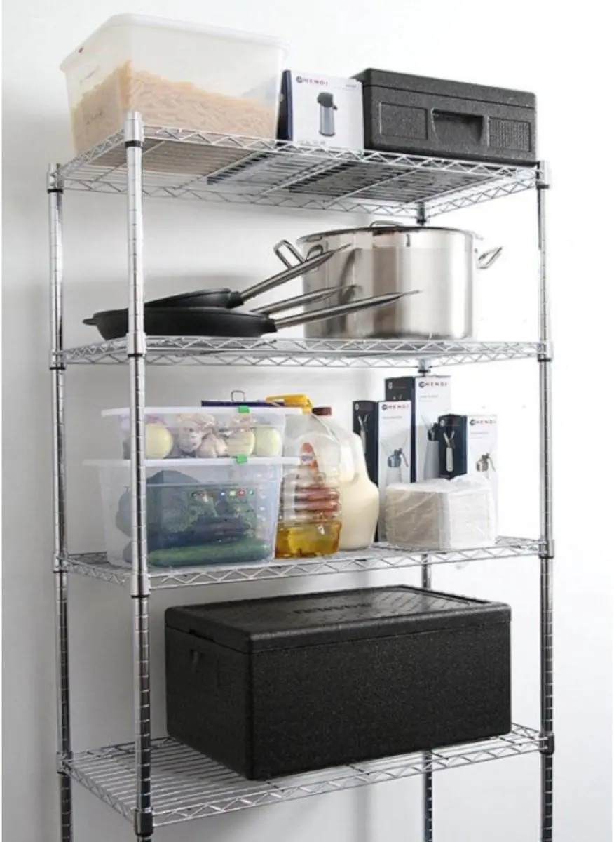 HENDI Opbergrek 5 Verstelbare Schappen 910x455x1830mm - RVS