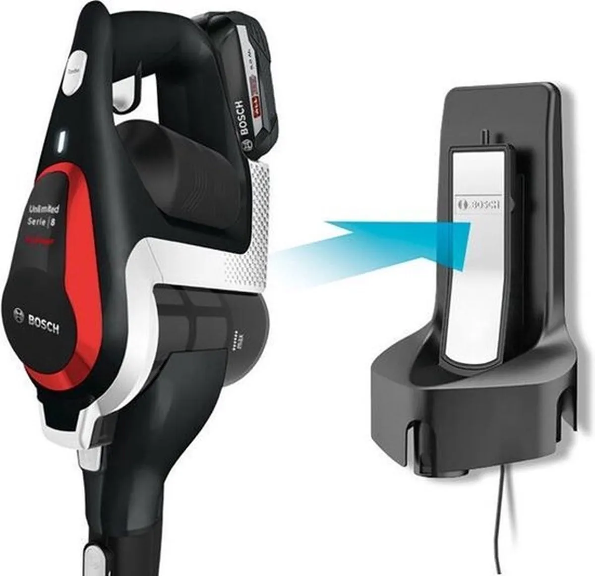 Bosch BSS81POW1 Unlimited Serie 8 Draadloze Steelstofzuiger - Zwart