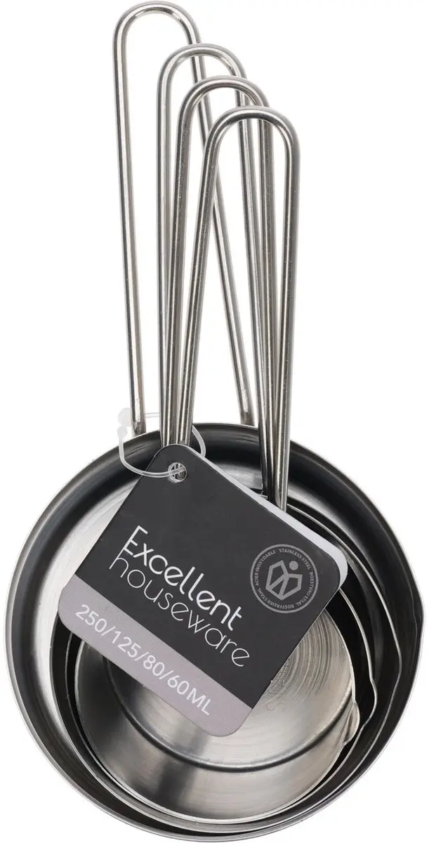 Excellent Houseware Maatschepjes 4-delig - RVS - Zilver