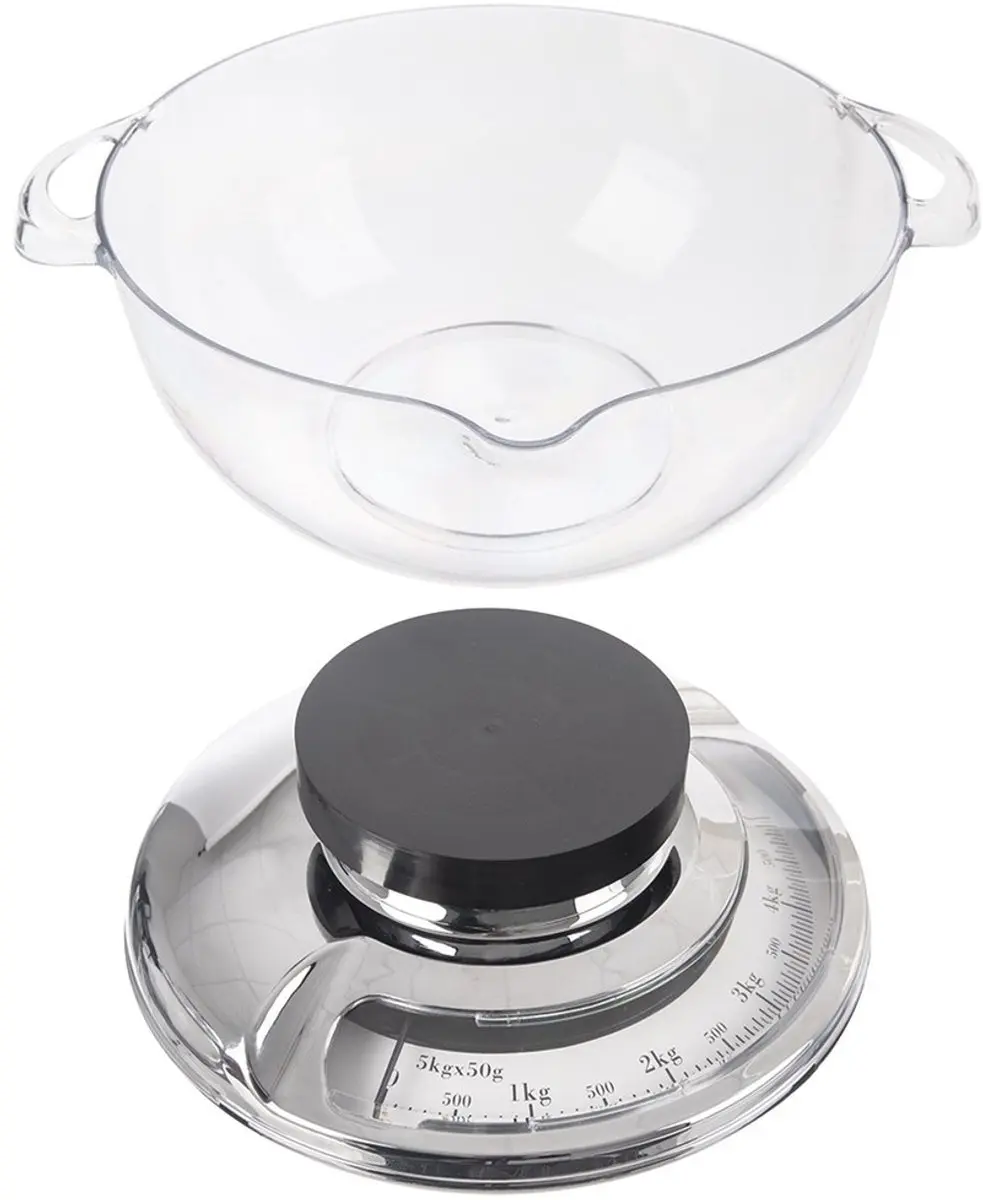 Orion Mechanische Keukenweegschaal 5kg - Retro Design Zilver/Transparant