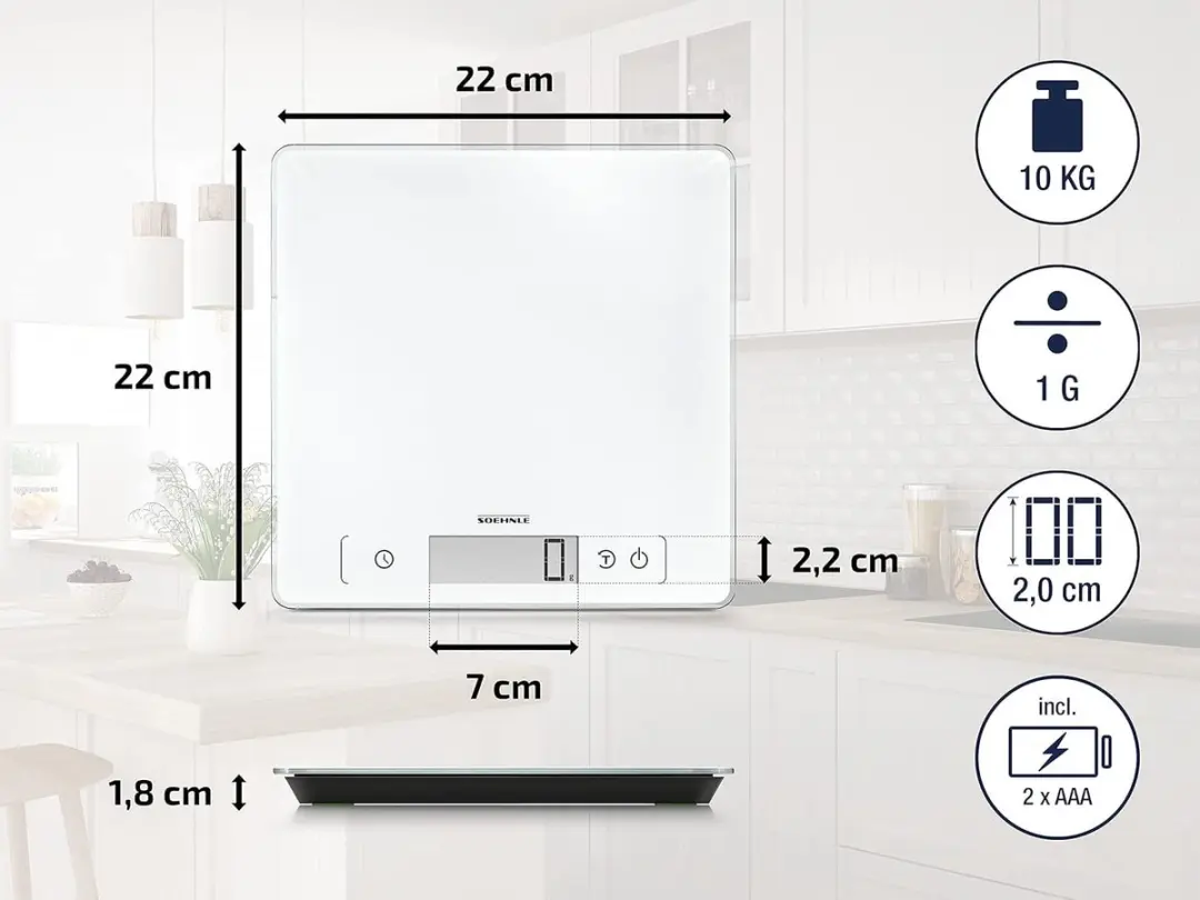 Soehnle Luxe Keukenweegschaal 10kg - Wit