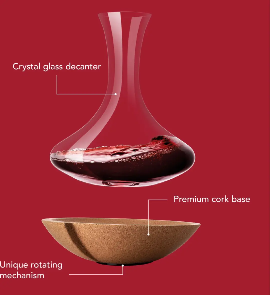 VacuVin Swirling Carafe 1L - Kristalglas