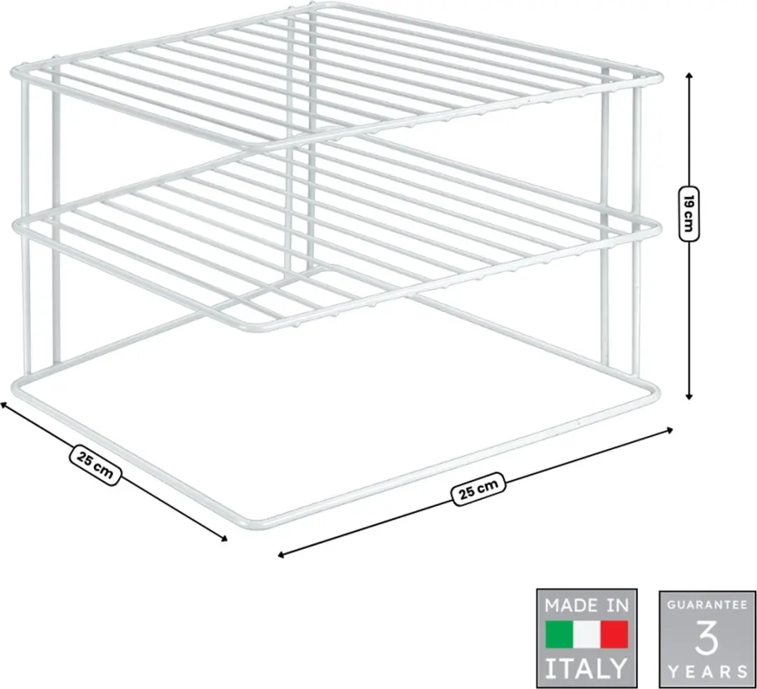 Metaltex Bordenrek Silos 2 Laags 25x25x19cm - Wit