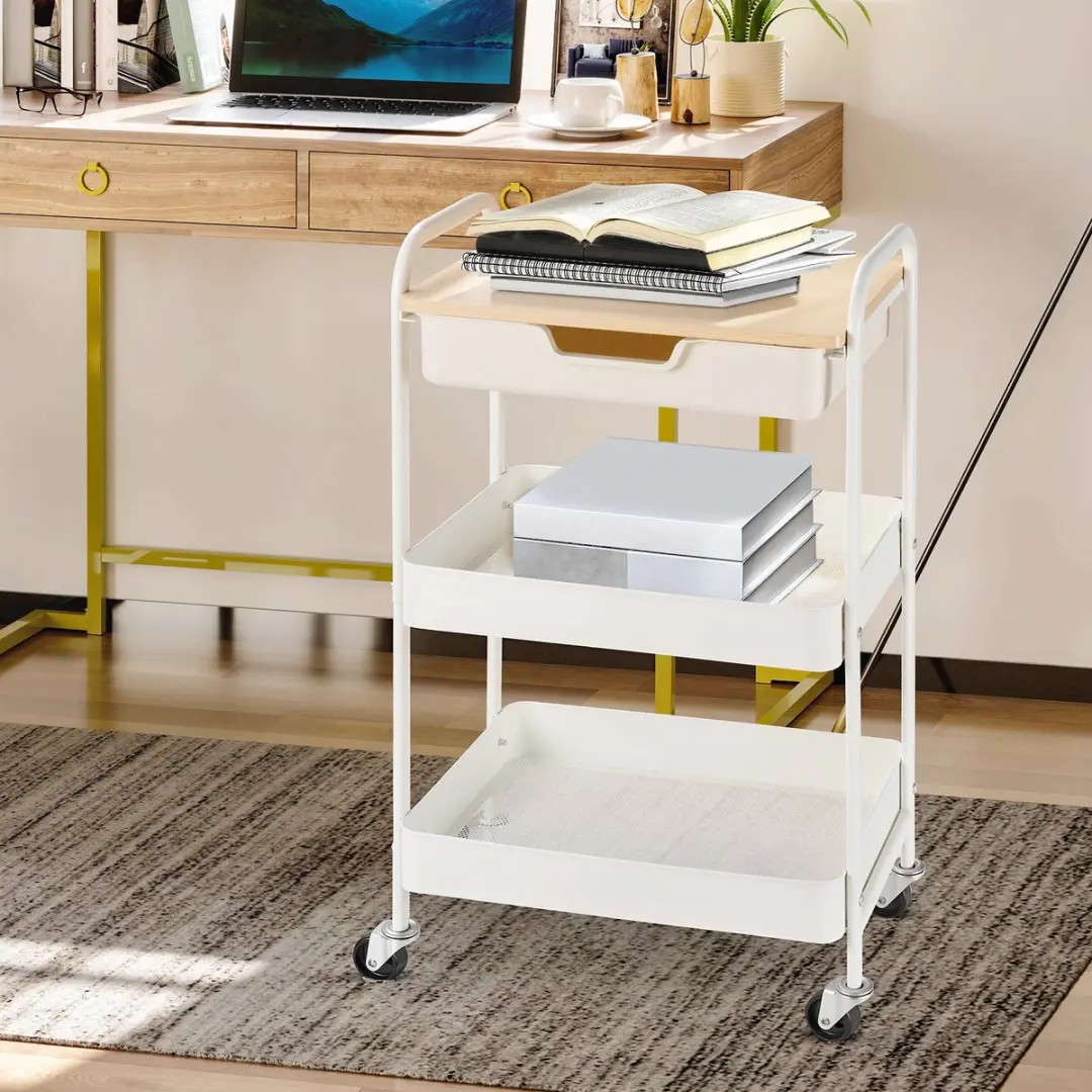 Homcom Nutsvoertuigwagen 850-191 - 43,9x30,5x75,6cm Wit